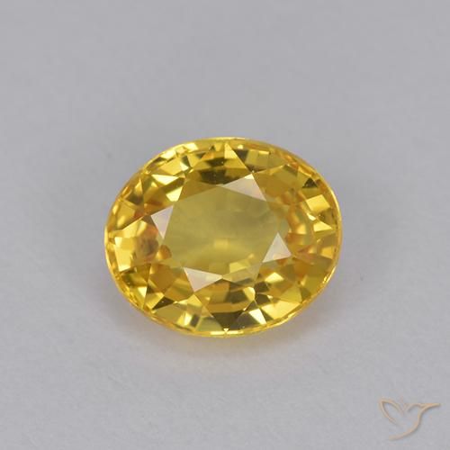 0.99ct طبيعي ذهبي زفير, بيضوي, VVS