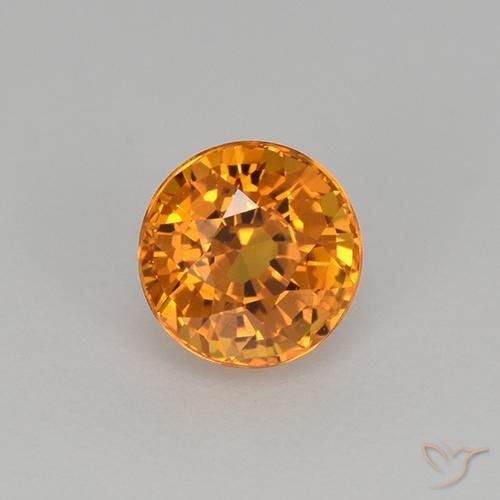 0.98ct طبيعي ذهبى-برتقالى غامق زفير, دائري, VVS