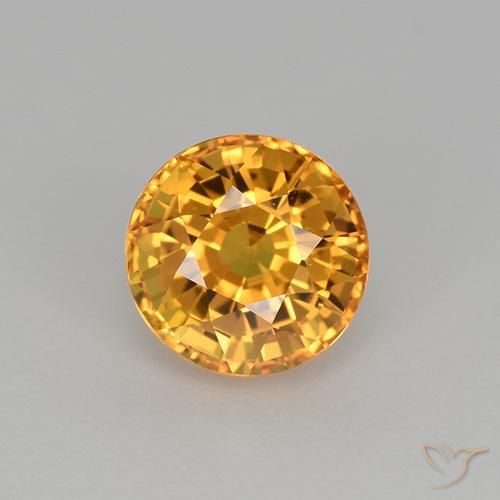 1.06ct طبيعي ذهبى-برتقالى غامق زفير, دائري, VVS