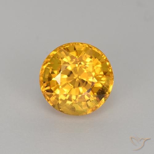 1.11ct طبيعي برتقالى ذهبى غامق زفير, دائري, VVS-VS