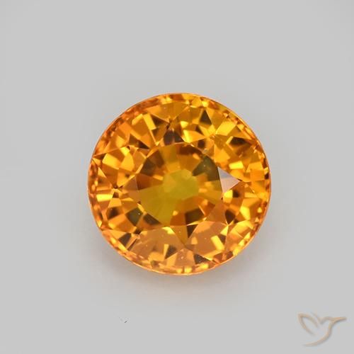 1.08ct طبيعي ذهبى-برتقالى غامق زفير, دائري, VVS-VS
