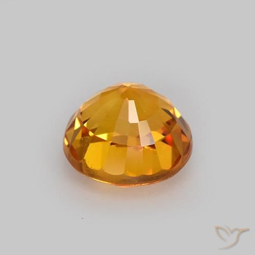 زفير ذهبى-برتقالى غامق طبيعي، دائري، 1.08 قيراط، VVS-VS