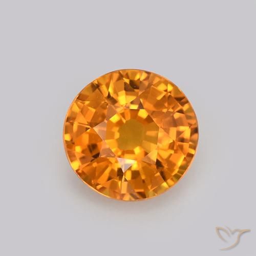 0.99ct طبيعي ذهبى-برتقالى غامق زفير, دائري, VVS