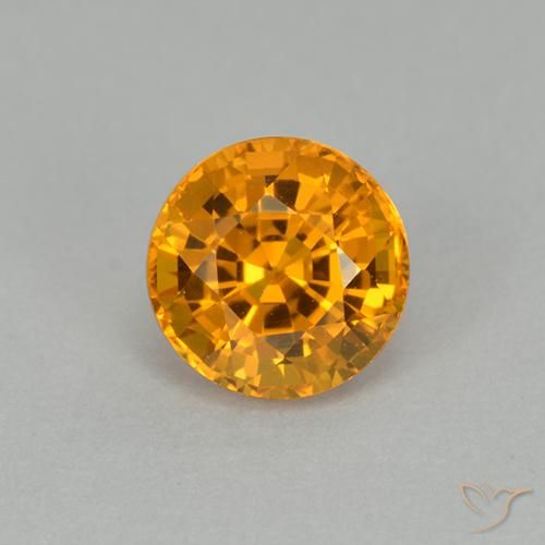 1.00ct طبيعي ذهبى-برتقالى غامق زفير, دائري, VVS