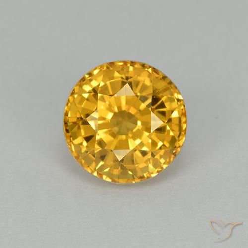 1.14ct طبيعي ذهبى غامق زفير, دائري, VVS