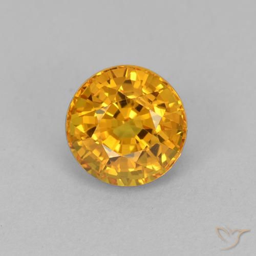 1.02ct طبيعي برتقالى ذهبى غامق زفير, دائري, VVS
