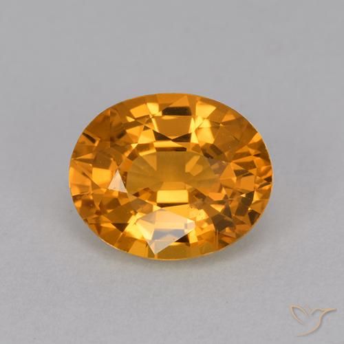 1.14ct طبيعي ذهبى-برتقالى غامق زفير, بيضوي, VVS
