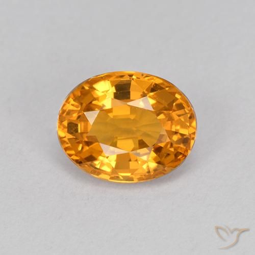 1.03ct طبيعي ذهبى-برتقالى زفير, بيضوي, VVS