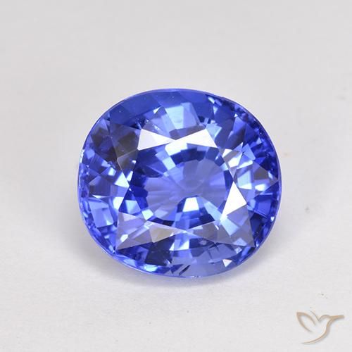3.66ct طبيعي أزرق وردة الذرة فاتح زفير, بيضوي, قليلا جدا