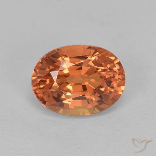1.00ct طبيعي برتقالى مشمشى دافئ زفير, بيضوي, VVS