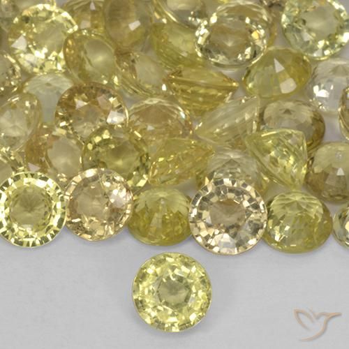 0.40ct طبيعي أصفر باهت زفير, دائري, قليلا جدا