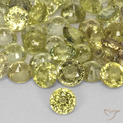 0.47ct طبيعي الأصفر الليمونى زفير, دائري, قليلا جدا