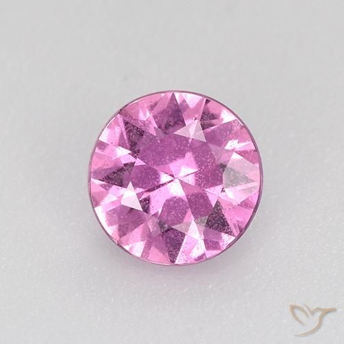 0.55ct طبيعي وردى-أرجوانى زفير, دائري, قليلا جدا