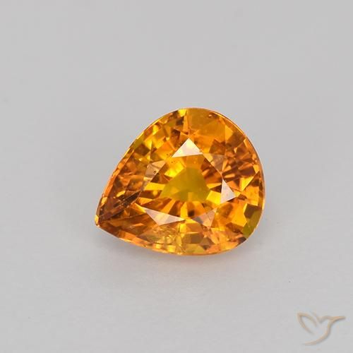 0.77ct طبيعي برتقالى متوسط زفير, شكل الكمثرى, VVS-VS