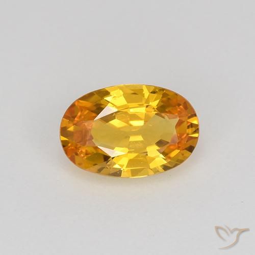 0.67ct طبيعي ذهبى-برتقالى غامق زفير, بيضوي, VVS-VS