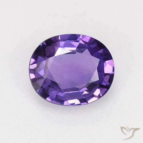 0.74ct طبيعي بنفسجى داكن-متوسط زفير, بيضوي, VVS-VS