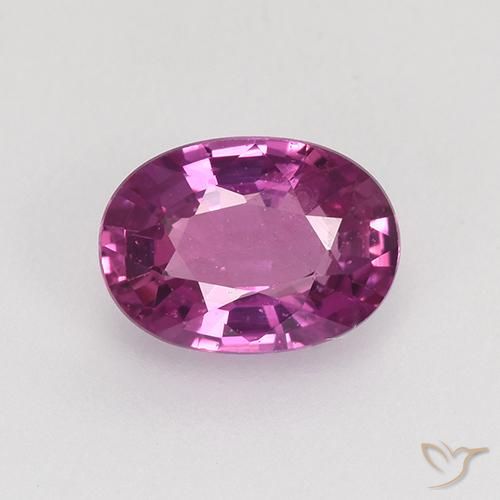 0.85ct طبيعي أرجوانى داكن-متوسط زفير, بيضوي, VVS-VS
