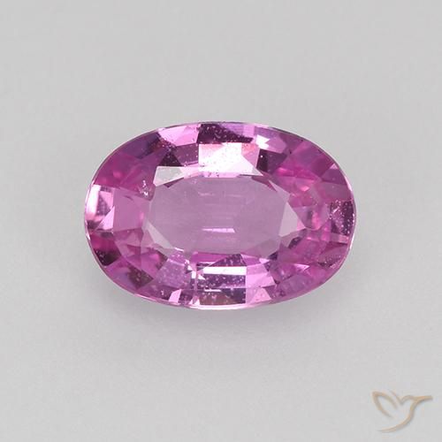0.64ct طبيعي أرجوانى وردى غامق زفير, بيضوي, VVS-VS