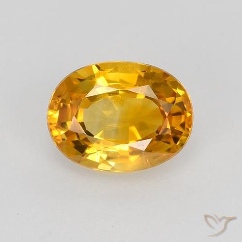 0.86ct طبيعي برتقالى ذهبى غامق زفير, بيضوي, VVS