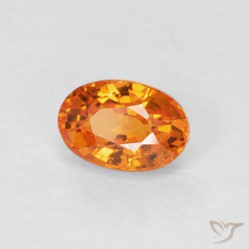 زفير Medium Light-Orange طبيعي، بيضوي، 0.78 قيراط، VVS