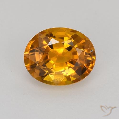 0.80ct طبيعي بنى برتقالى زفير, بيضوي, VVS-VS