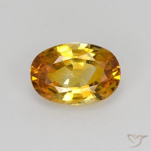0.92ct طبيعي ذهبى-برتقالى زفير, بيضوي, قليلا جدا