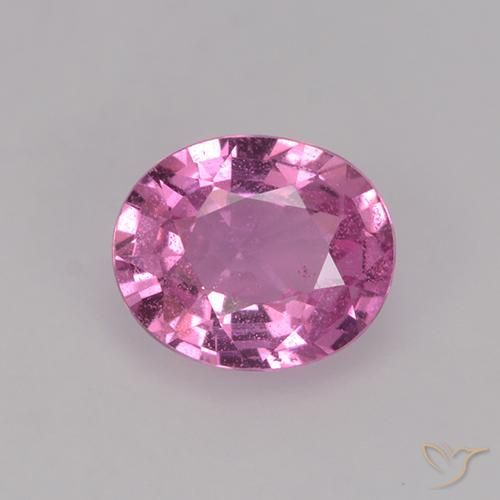 0.78ct طبيعي وردى أرجوانى ملكى زفير, بيضوي, قليلا جدا