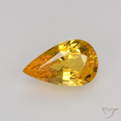 0.75ct طبيعي ذهبى-برتقالى غامق زفير, شكل الكمثرى, VVS