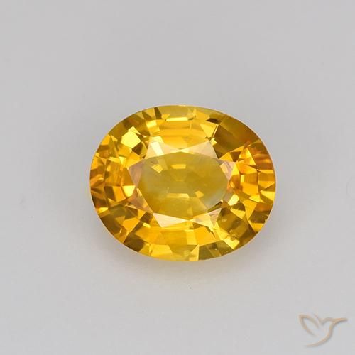 0.84ct طبيعي ذهبى-برتقالى متوسط زفير, بيضوي, قليلا جدا