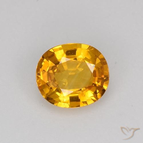 0.75ct طبيعي ذهبى-برتقالى داكن زفير, بيضوي, VVS-VS