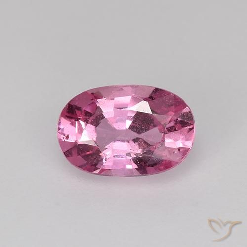 0.76ct طبيعي وردى كثيف زفير, بيضوي, قليلا جدا