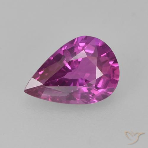 0.66ct طبيعي أرجوانى وردى غامق زفير, شكل الكمثرى, قليلا جدا