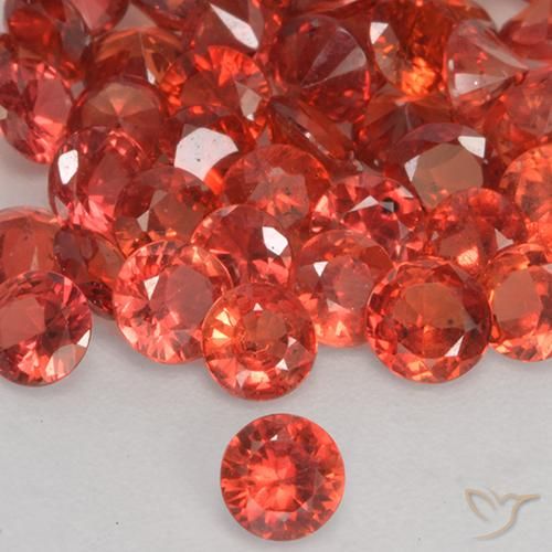 0.13ct طبيعي أحمر متوسط زفير, دائري, قليلا جدا