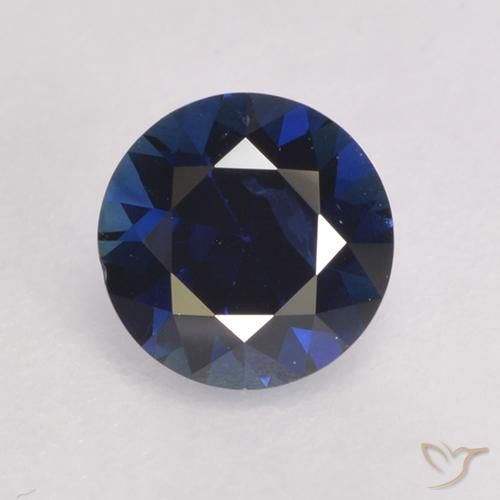 0.55ct طبيعي أزرق غامق زفير, دائري, VVS-VS