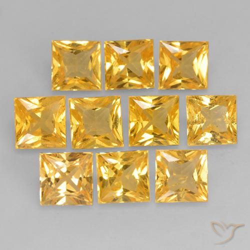0.39ct طبيعي ذهبى متوسط زفير, مربع, قليلا جدا