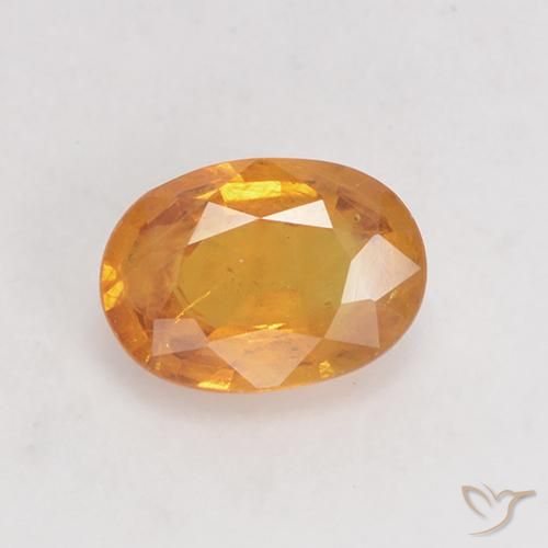 0.88ct طبيعي برتقالى متوسط زفير, بيضوي, VS-SI