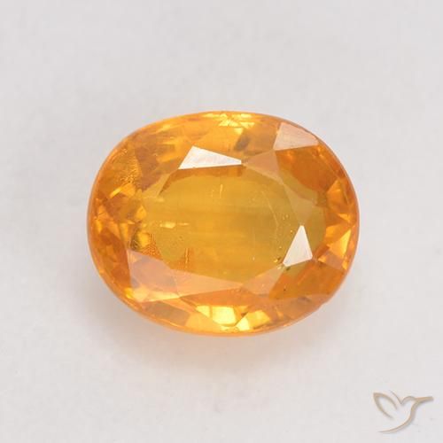 0.98ct طبيعي برتقالى متوسط زفير, بيضوي, VS-SI