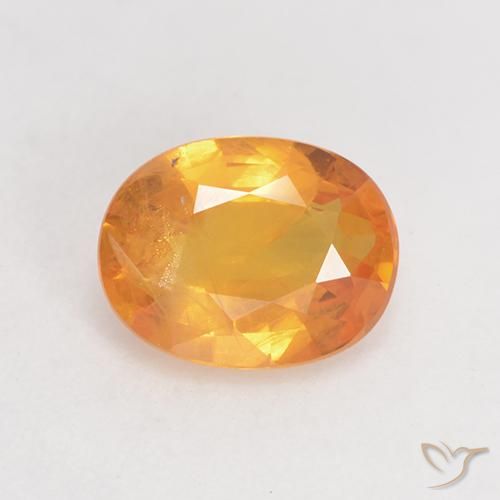 1.36ct طبيعي برتقالى متوسط زفير, بيضوي, قليلا جدا