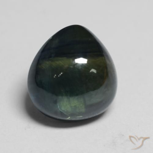 1.82ct طبيعي Black Green زفير, شكل الكمثرى, نصف شفاف