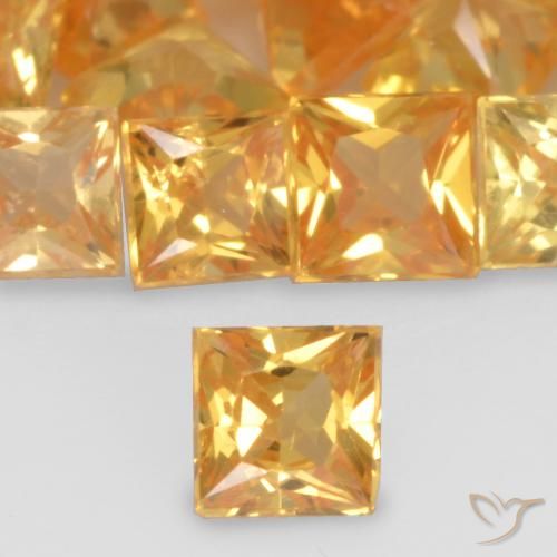 0.21ct طبيعي برتقالى متوسط زفير, مربع, قليلا جدا