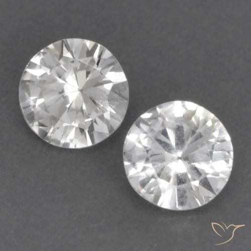 0.75ctw طبيعي أبيض زفير, دائري, قليلا جدا