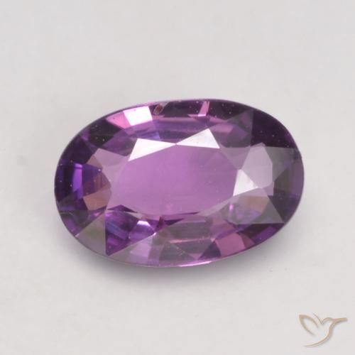 0.57ct طبيعي أرجوانى متوسط زفير, بيضوي, VVS-VS