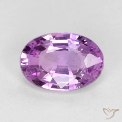 0.55ct طبيعي أرجوانى وردى متوسط زفير, بيضوي, قليلا جدا