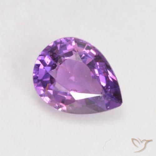 0.47ct طبيعي بنفسجى وردى حيوى زفير, شكل الكمثرى, قليلا جدا