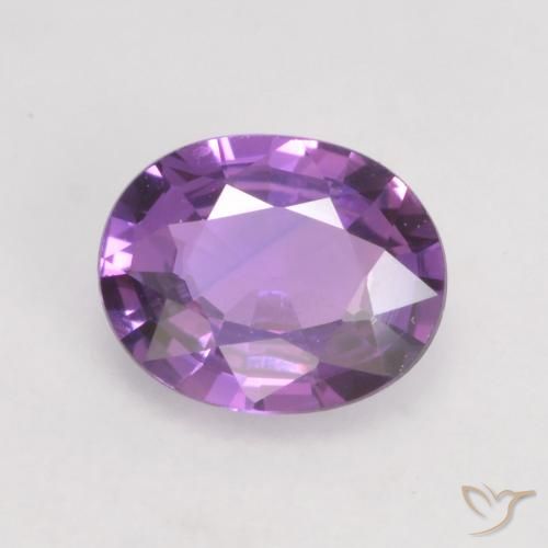 0.54ct طبيعي بنفسجى وردى حيوى زفير, بيضوي, VVS-VS