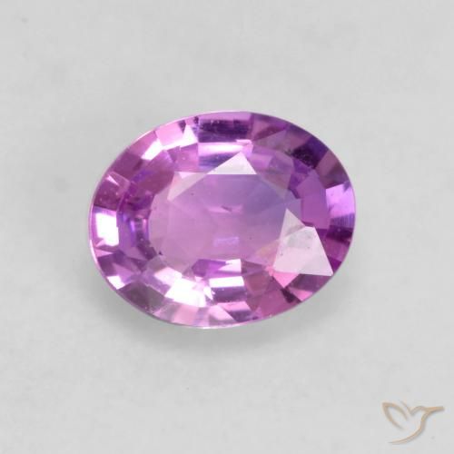 0.50ct طبيعي أرجوانى وردى كثيف زفير, بيضوي, قليلا جدا