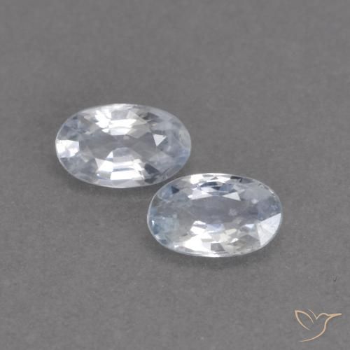 0.55ctw طبيعي أبيض مزرق زفير, بيضوي, VVS-VS, Photo A