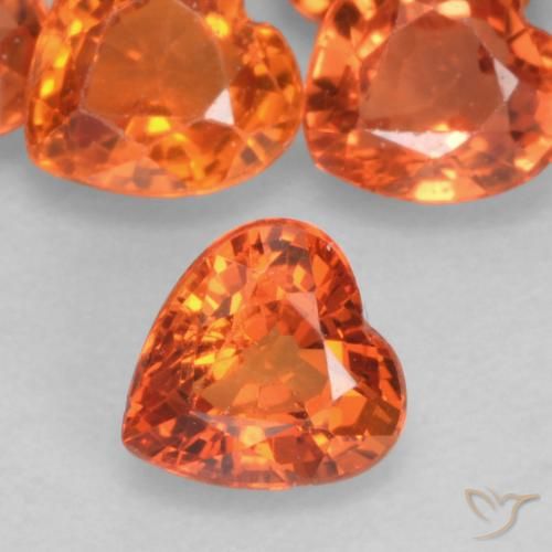 0.44ct طبيعي برتقالى متوسط زفير, قلب, VVS-VS