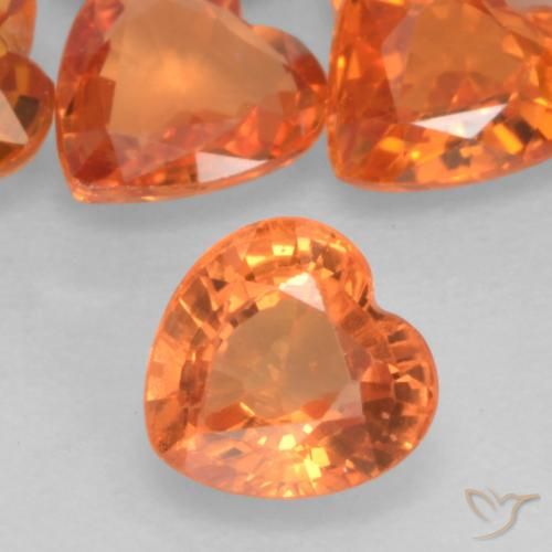 0.50ct طبيعي برتقالى متوسط زفير, قلب, VVS-VS