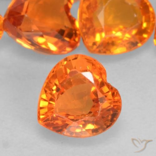 0.51ct طبيعي برتقالى نارى زفير, قلب, VVS-VS